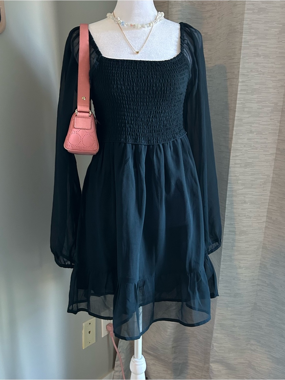 Twik Par Simons Black Sheer Mini Dress